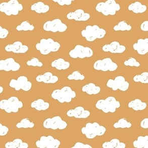 Messy scandinavian cloudy sky boho clouds minimalist paint design honey yellow ochre white