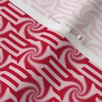 Peppermint Hard Candies on Stripes in Pink and Red