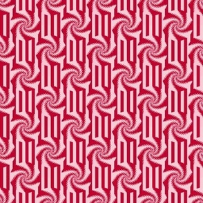 Peppermint Hard Candies on Stripes in Pink and Red