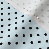 Smaller Scale Black Polkadots on Blue