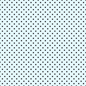 Smaller Scale Black Polkadots on Blue