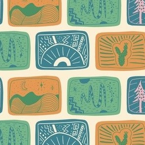 take a hike stamps blue and green