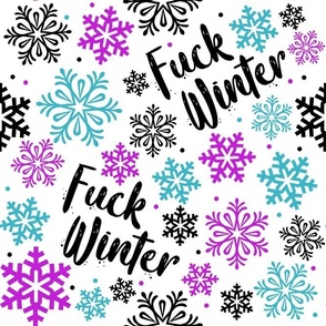 Large Scale Fuck Winter Snowflake on White