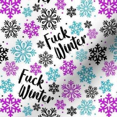 Medium Scale Fuck Winter Snowflake on White