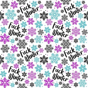 Medium Scale Fuck Winter Snowflake on White