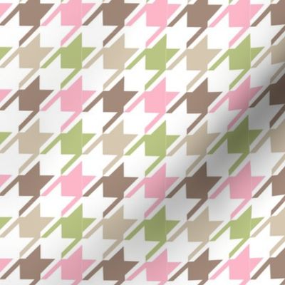 Colorful white houndstooth medium