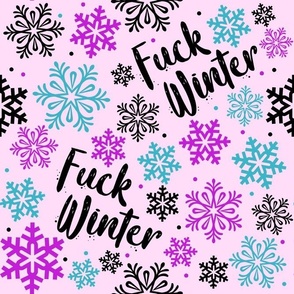 Large Scale Fuck Winter Snowflake on Pink
