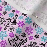 Small Scale Fuck Winter Snowflake on Pink