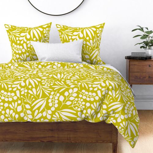 Leaves on chartreuse, XL