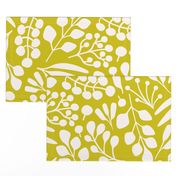 Leaves on chartreuse, XL