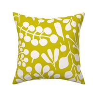 Leaves on chartreuse, XL