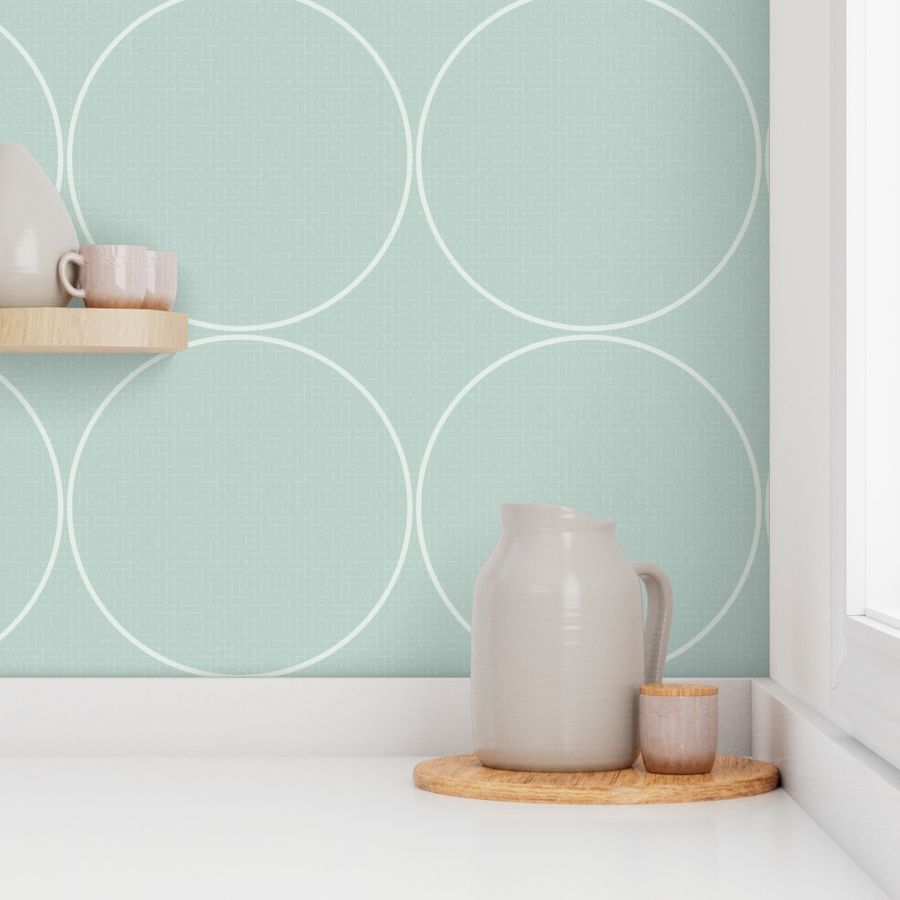 mid-century modern circles celadon sage  large wallpaper scale by Pippa Shaw