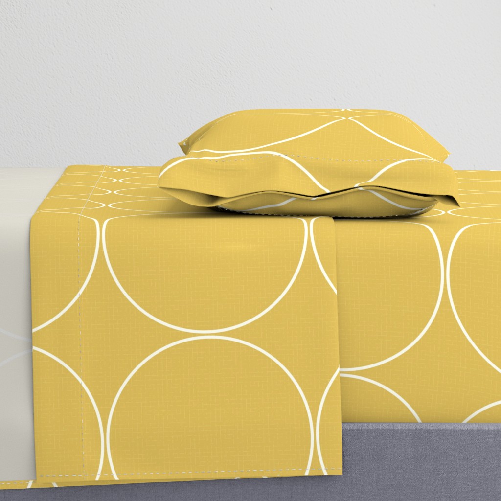 mid-century modern circles goldenrod mustard large wallpaper scale by Pippa Shaw
