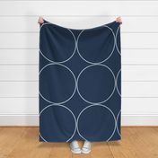 mid-century modern circles midnight navy XL wallpaper scale by Pippa Shaw