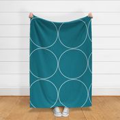 mid-century modern circles teal peacock XL wallpaper scale by Pippa Shaw