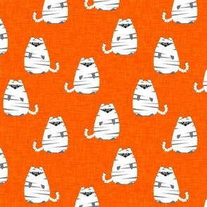 halloween mummy cats - orange - LAD21