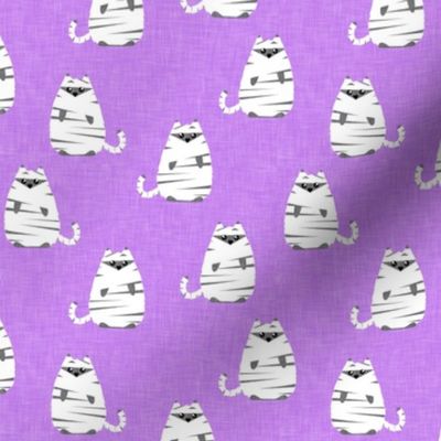 halloween mummy cats - purple - LAD21