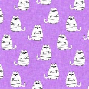 halloween mummy cats - purple - LAD21