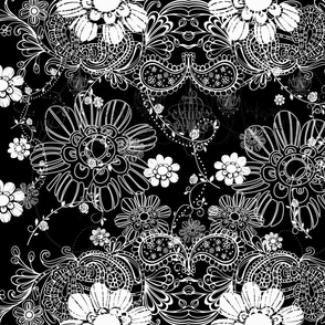 DECO B&W Scatter Floral