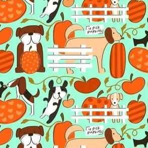 Dogs at the Pumpkin Patch Fall Print