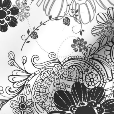 DECO B&W Scatter Floral