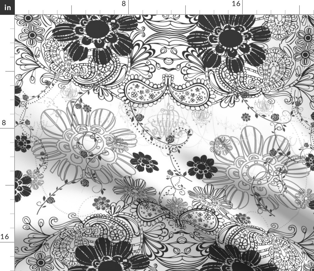 DECO B&W Scatter Floral