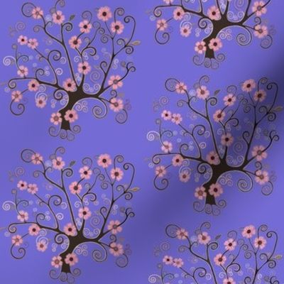 Spiral Sakura tree of life purple