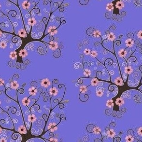 Spiral Sakura tree of life purple