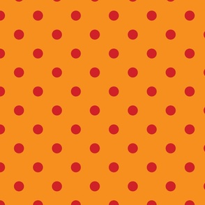 Orange With Red Polka Dots - Large (Fall Rainbow Collection)