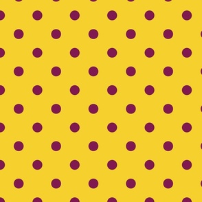 Yellow With Plum Polka Dots - Large (Fall Rainbow Collection)