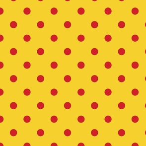 Yellow With Red Polka Dots - Large (Fall Rainbow Collection)
