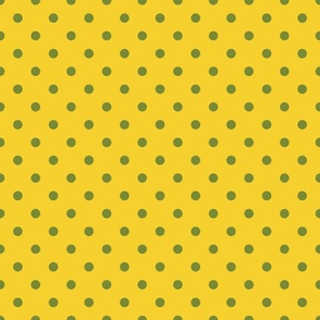 Yellow With Olive Polka Dots - Medium (Fall Rainbow Collection)