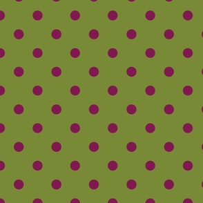 Olive With Plum Polka Dots - Large (Fall Rainbow Collection)