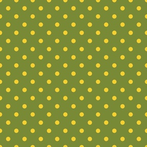 Olive With Yellow Polka Dots - Medium (Fall Rainbow Collection)