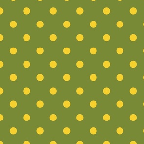 Olive With Yellow Polka Dots - Large (Fall Rainbow Collection)