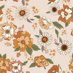 Golden Floral in Whisper Pink