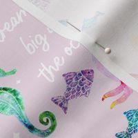 6" square: dream as big as the ocean pink