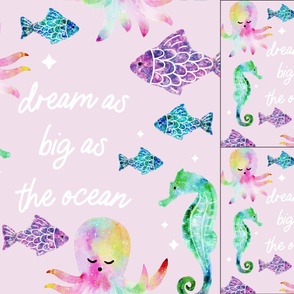 1 blanket + 2 loveys: dream as big as the ocean pink