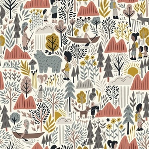 A Walk in the Woods (pink and gray)