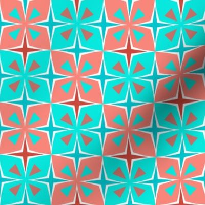 Tiki Toon Tiles Coral and Chlorine