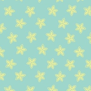starfish cartoon blue & yellow