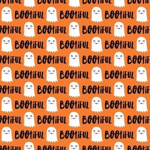 BOOtiful - cute halloween ghost - orange - LAD21