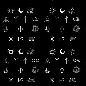 Witch Runes Black Background