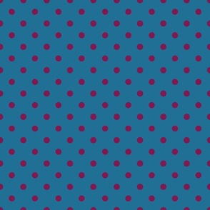 Blue With Plum Polka Dots - Medium (Fall Rainbow Collection)