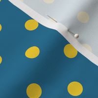 Blue With Yellow Polka Dots - Medium (Fall Rainbow Collection)