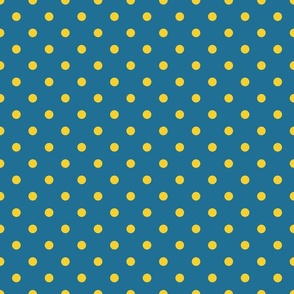 Blue With Yellow Polka Dots - Medium (Fall Rainbow Collection)