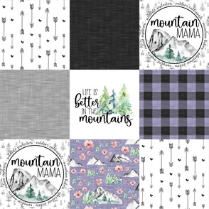 Mountain Mama//Purple - Wholecloth Cheater Quilt