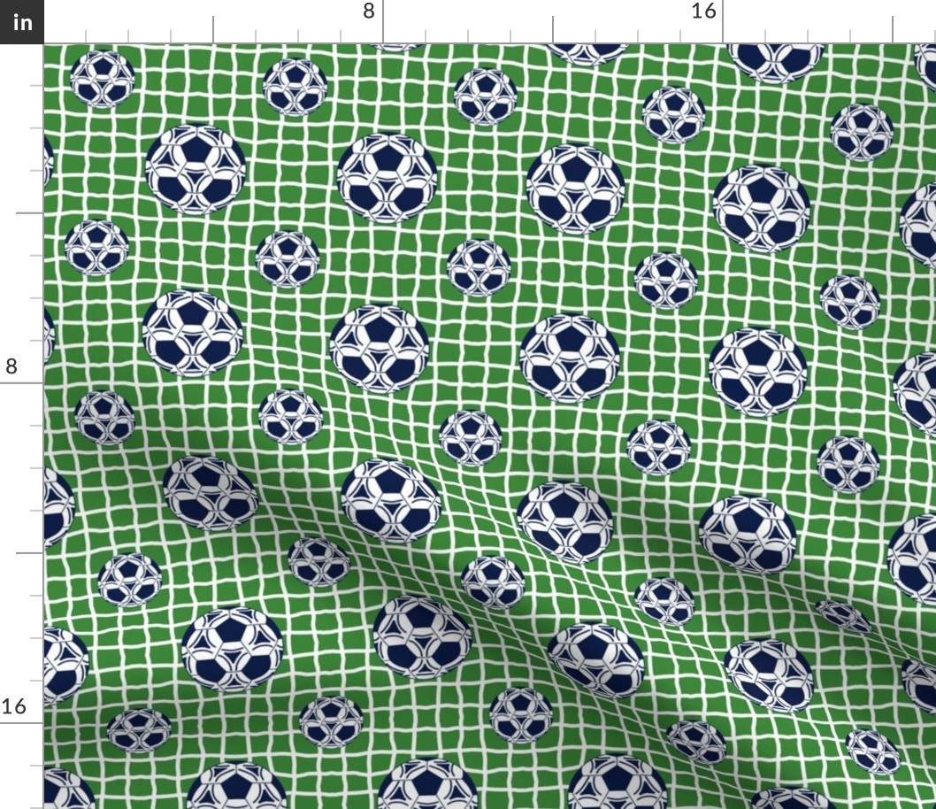 Medium Soccer Balls, Midnight on Grass Green by Brittanylane