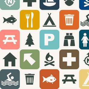 hiking map icons (large, multi)