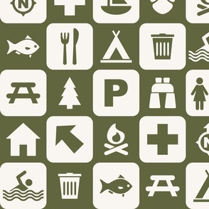 hiking map icons (large, green)